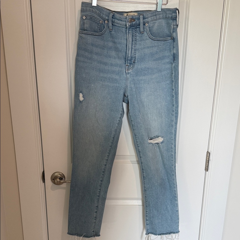 Madewell Light Blue High-Rise Distressed Jeans